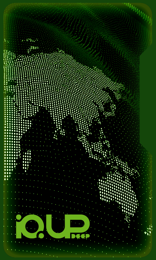 Dotted world map showing Europe, Asia, and Australia