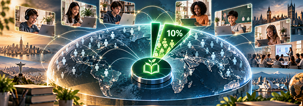 Globe with a highlighted market share segment